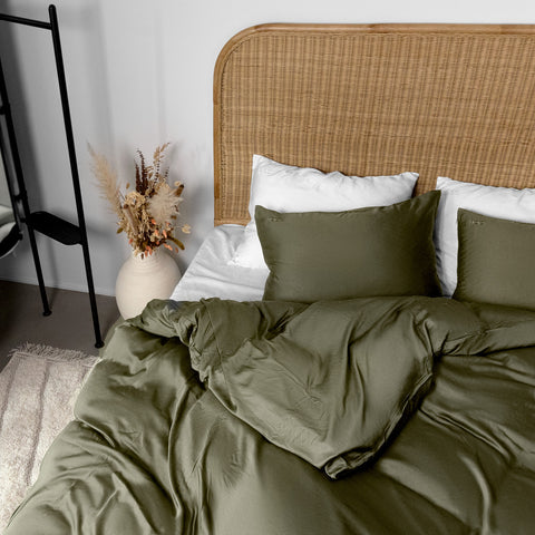 Bambu påslakan och kuddfodral / Sängkläder - Olive